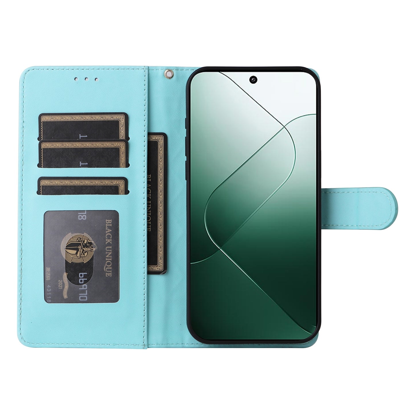 Xiaomi 14 5G Diamond Lattice Leather Flip Phone Case - Durable and Convenient Holder with Precision Cutouts