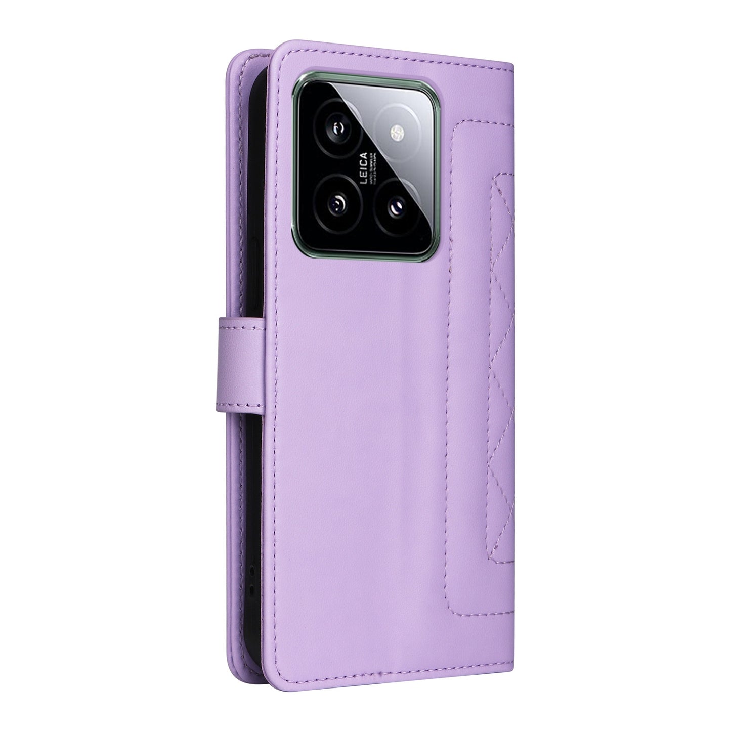 Xiaomi 14 5G Diamond Lattice Leather Flip Phone Case - Durable and Convenient Holder with Precision Cutouts