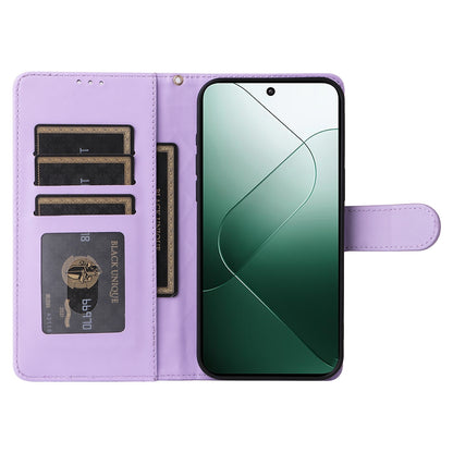 Xiaomi 14 5G Diamond Lattice Leather Flip Phone Case - Durable and Convenient Holder with Precision Cutouts