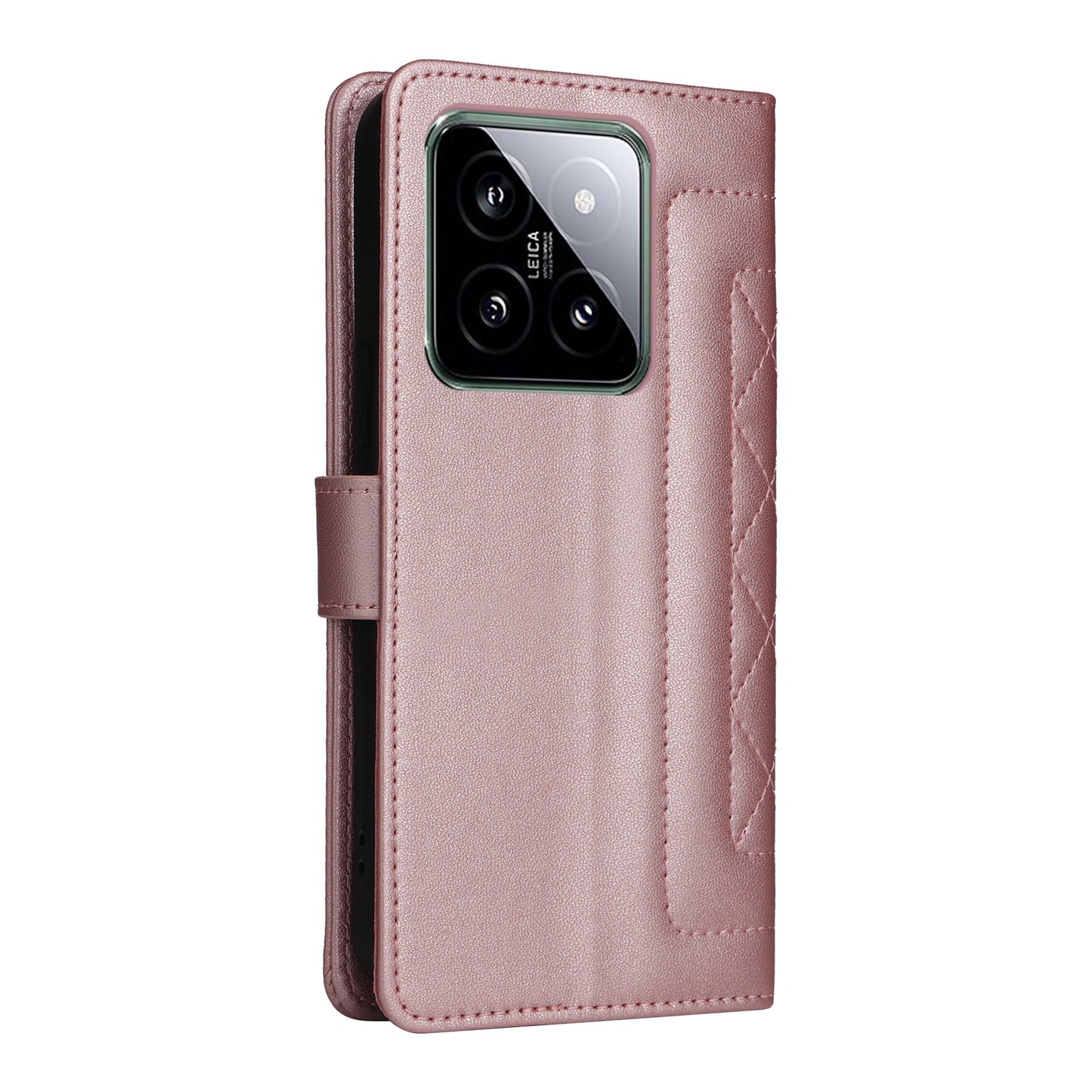 Xiaomi 14 5G Diamond Lattice Leather Flip Phone Case - Durable and Convenient Holder with Precision Cutouts