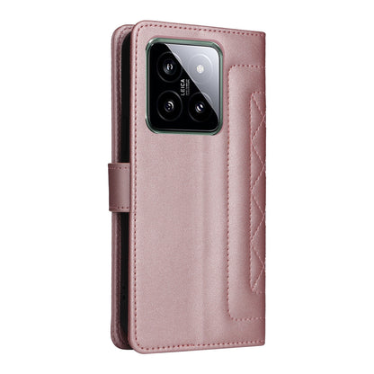 Xiaomi 14 5G Diamond Lattice Leather Flip Phone Case - Durable and Convenient Holder with Precision Cutouts