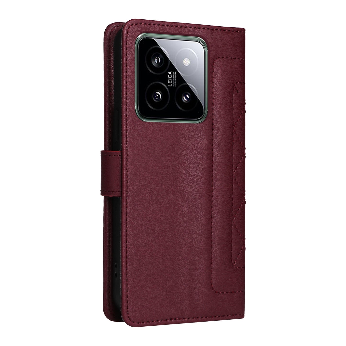 Xiaomi 14 5G Diamond Lattice Leather Flip Phone Case - Durable and Convenient Holder with Precision Cutouts