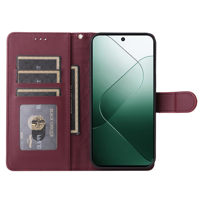 Xiaomi 14 5G Diamond Lattice Leather Flip Phone Case - Durable and Convenient Holder with Precision Cutouts