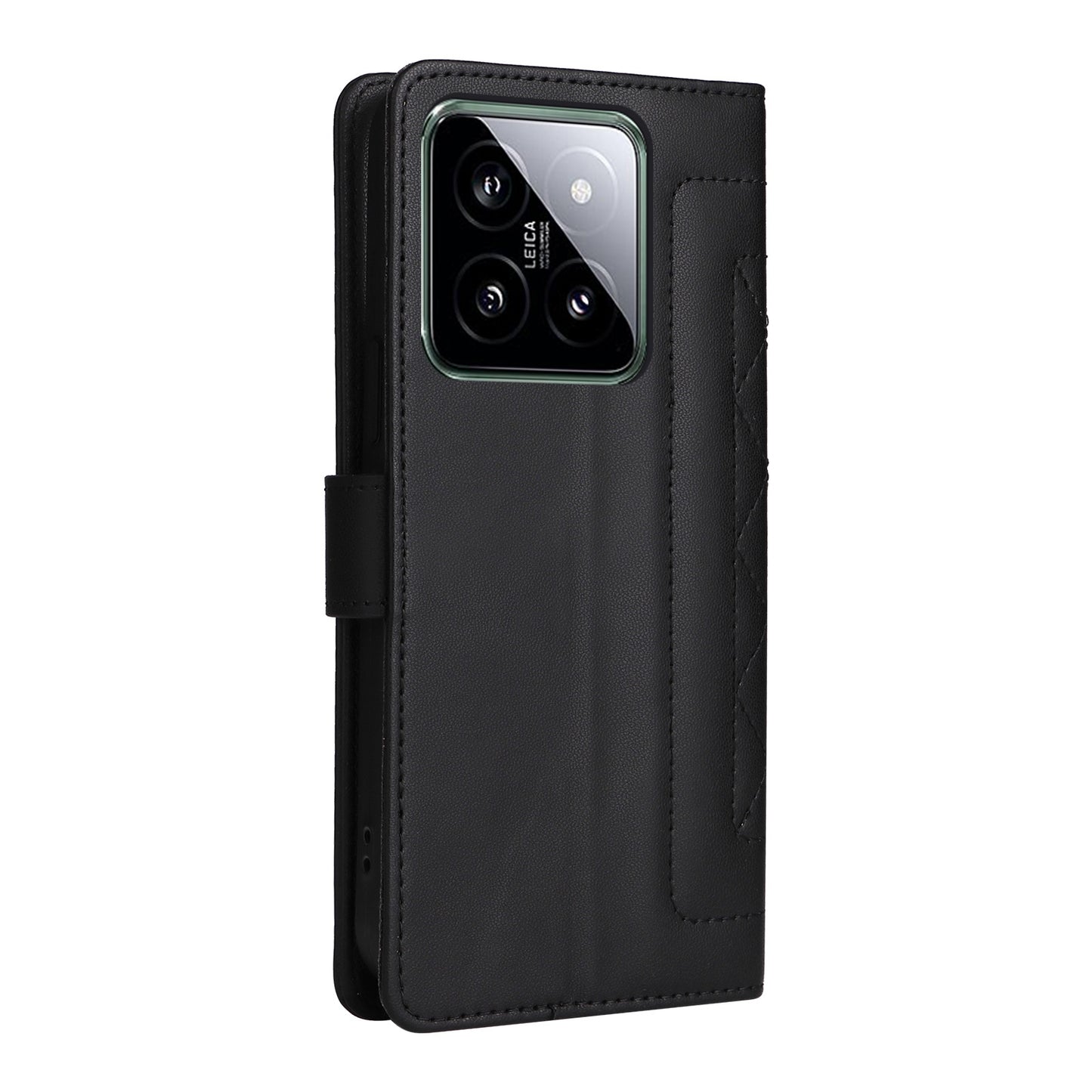 Xiaomi 14 5G Diamond Lattice Leather Flip Phone Case - Durable and Convenient Holder with Precision Cutouts
