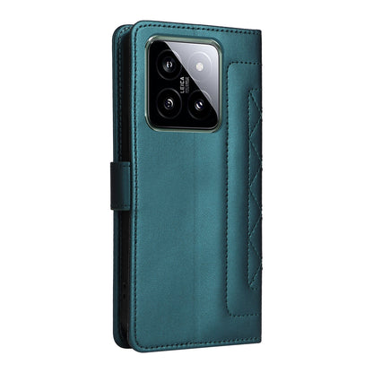 Xiaomi 14 5G Diamond Lattice Leather Flip Phone Case - Durable and Convenient Holder with Precision Cutouts