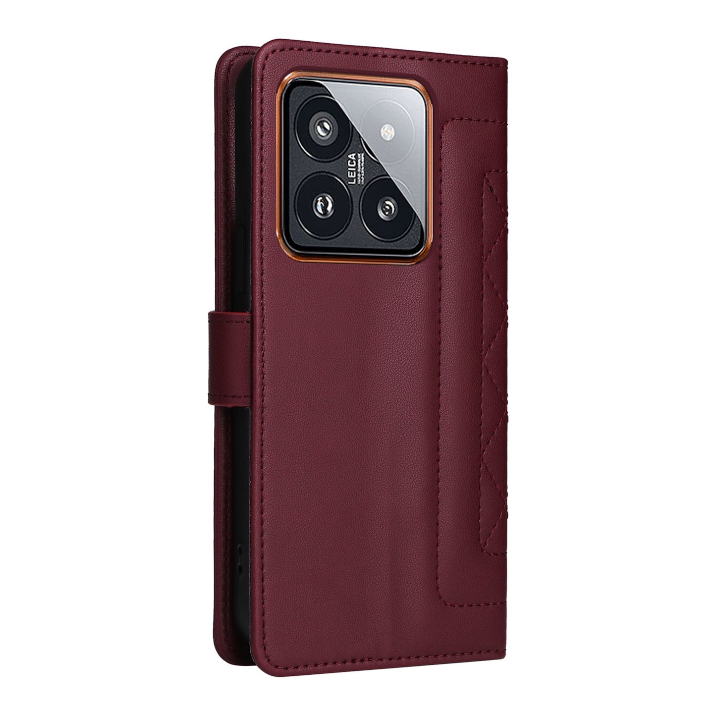 Xiaomi 14 Pro 5G Diamond Lattice Leather Flip Phone Case - Durable and Convenient Holder with Precision Cutouts