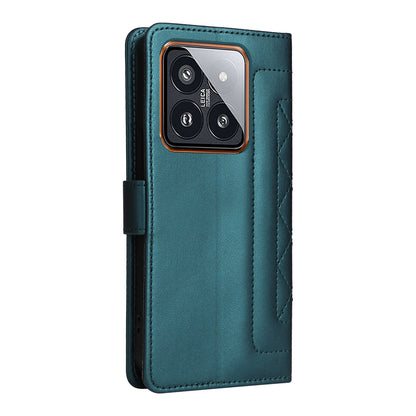 Xiaomi 14 Pro 5G Diamond Lattice Leather Flip Phone Case - Durable and Convenient Holder with Precision Cutouts