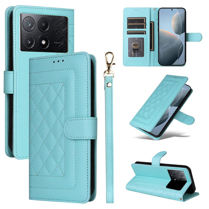 Xiaomi Poco X6 Pro 5G Diamond Lattice Leather Flip Phone Case - Durable and Convenient Holder with Precision Cutouts