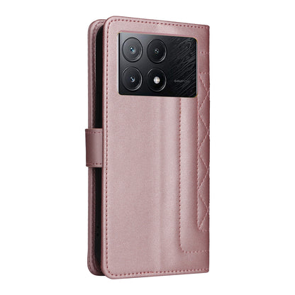 Xiaomi Poco X6 Pro 5G Diamond Lattice Leather Flip Phone Case - Durable and Convenient Holder with Precision Cutouts