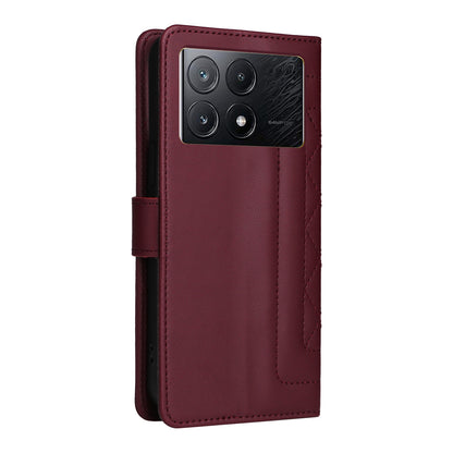 Xiaomi Poco X6 Pro 5G Diamond Lattice Leather Flip Phone Case - Durable and Convenient Holder with Precision Cutouts