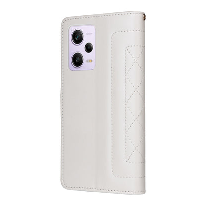 Xiaomi Poco X5 Pro Diamond Lattice Leather Flip Phone Case - Durable and Convenient Holder with Precision Cutouts