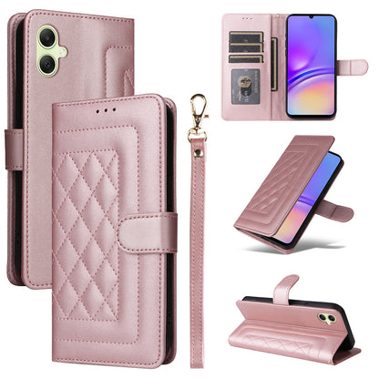 Samsung Galaxy A05 Diamond Lattice Leather Flip Phone Case - Durable and Convenient Holder with Precision Cutouts