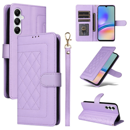 Samsung Galaxy A05s Diamond Lattice Leather Flip Phone Case - Durable and Convenient Holder with Precision Cutouts