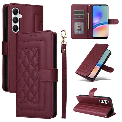 Samsung Galaxy A05s Diamond Lattice Leather Flip Phone Case - Durable and Convenient Holder with Precision Cutouts