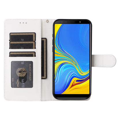 Samsung Galaxy A7 Diamond Lattice Leather Flip Phone Case - Durable and Convenient Holder with Precision Cutouts