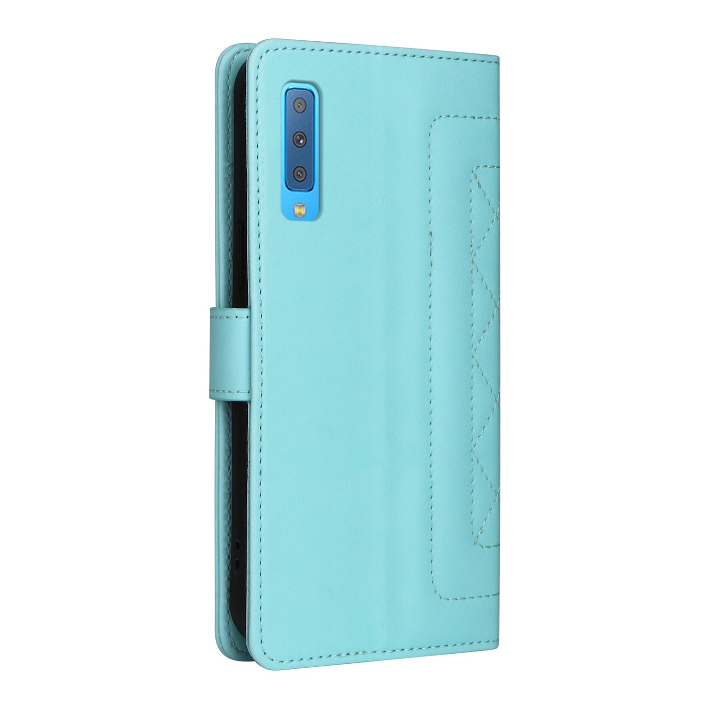 Samsung Galaxy A7 Diamond Lattice Leather Flip Phone Case - Durable and Convenient Holder with Precision Cutouts