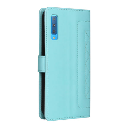 Samsung Galaxy A7 Diamond Lattice Leather Flip Phone Case - Durable and Convenient Holder with Precision Cutouts