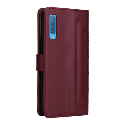Samsung Galaxy A7 Diamond Lattice Leather Flip Phone Case - Durable and Convenient Holder with Precision Cutouts