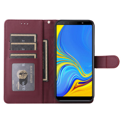 Samsung Galaxy A7 Diamond Lattice Leather Flip Phone Case - Durable and Convenient Holder with Precision Cutouts