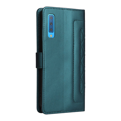 Samsung Galaxy A7 Diamond Lattice Leather Flip Phone Case - Durable and Convenient Holder with Precision Cutouts