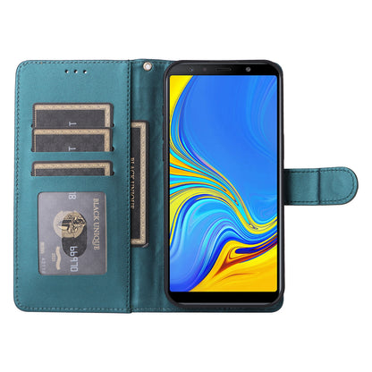 Samsung Galaxy A7 Diamond Lattice Leather Flip Phone Case - Durable and Convenient Holder with Precision Cutouts