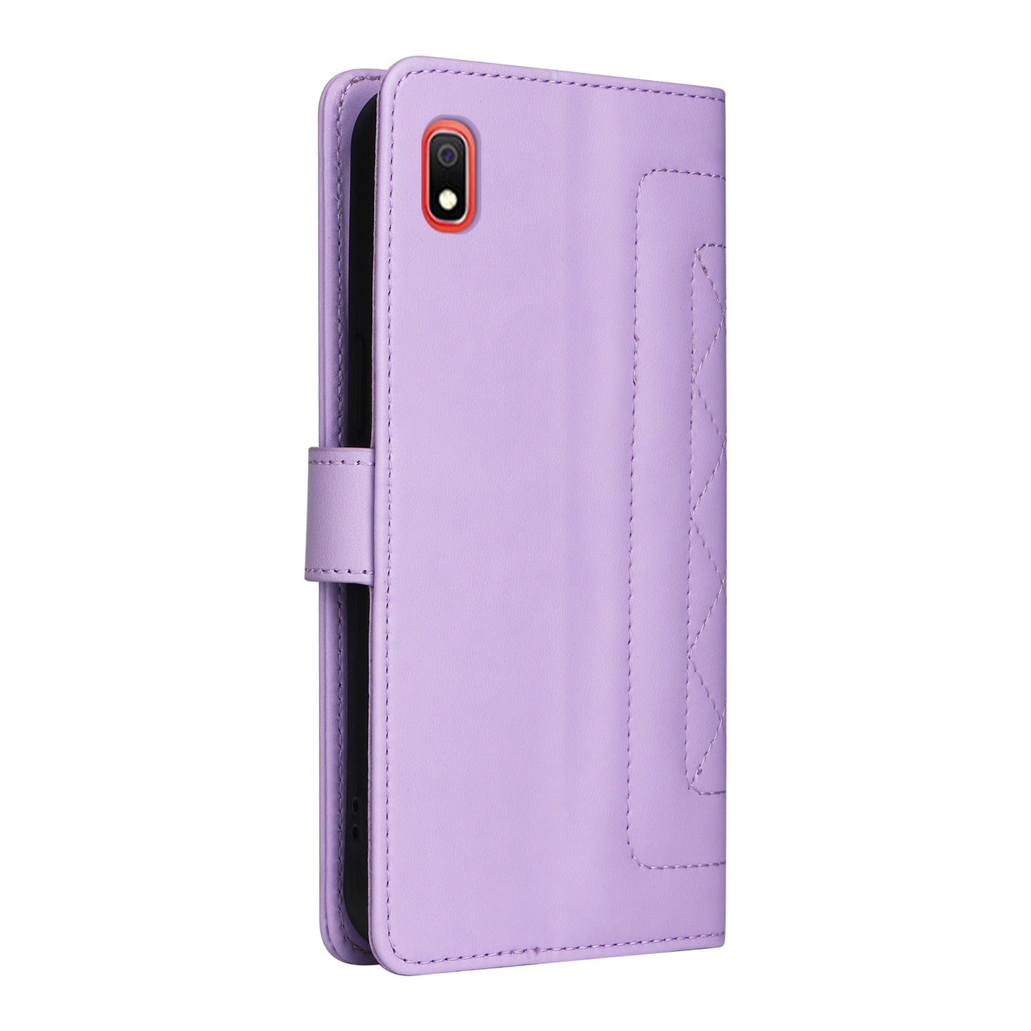 Samsung Galaxy A10 Diamond Lattice Leather Flip Phone Case - Durable and Convenient Holder with Precision Cutouts
