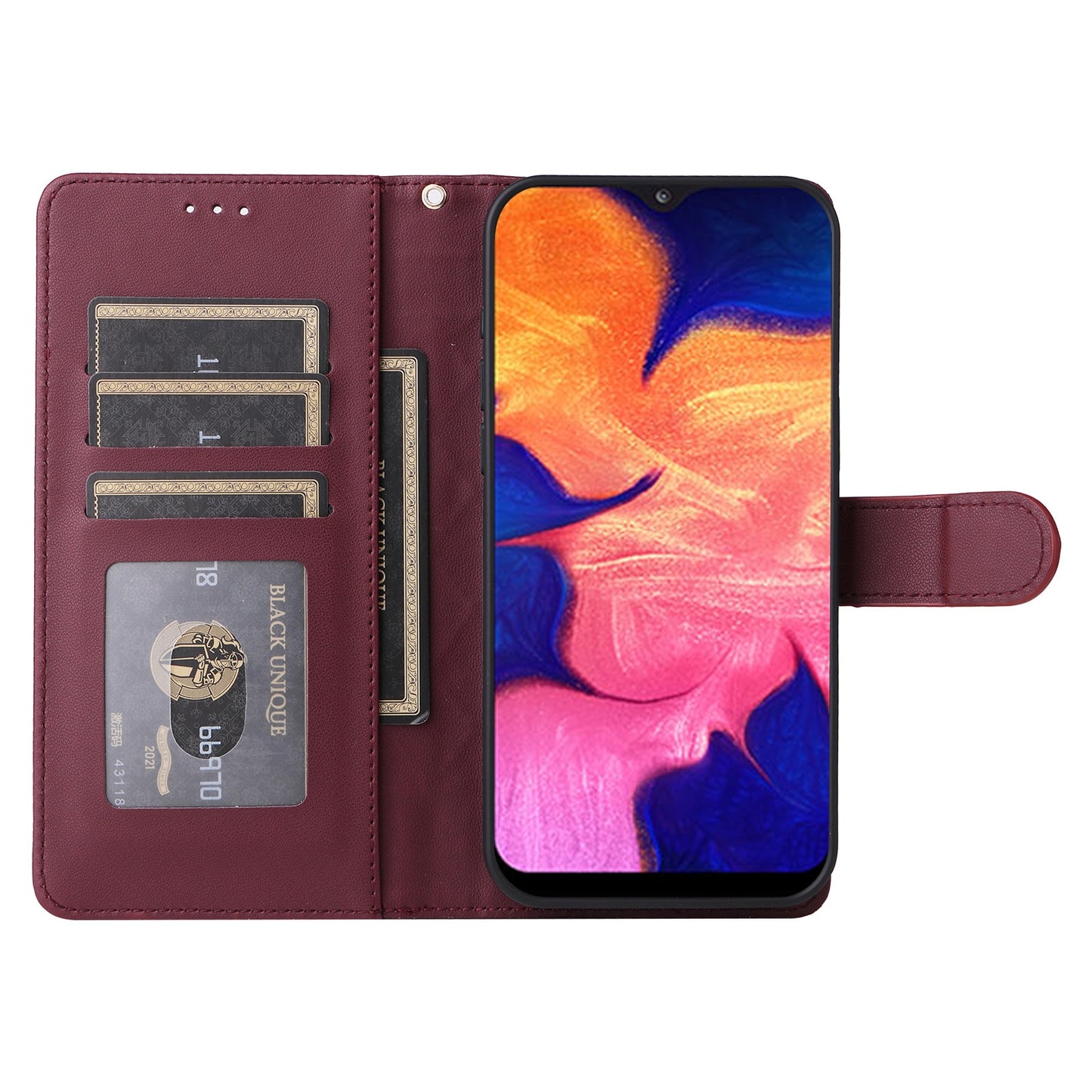 Samsung Galaxy A10 Diamond Lattice Leather Flip Phone Case - Durable and Convenient Holder with Precision Cutouts