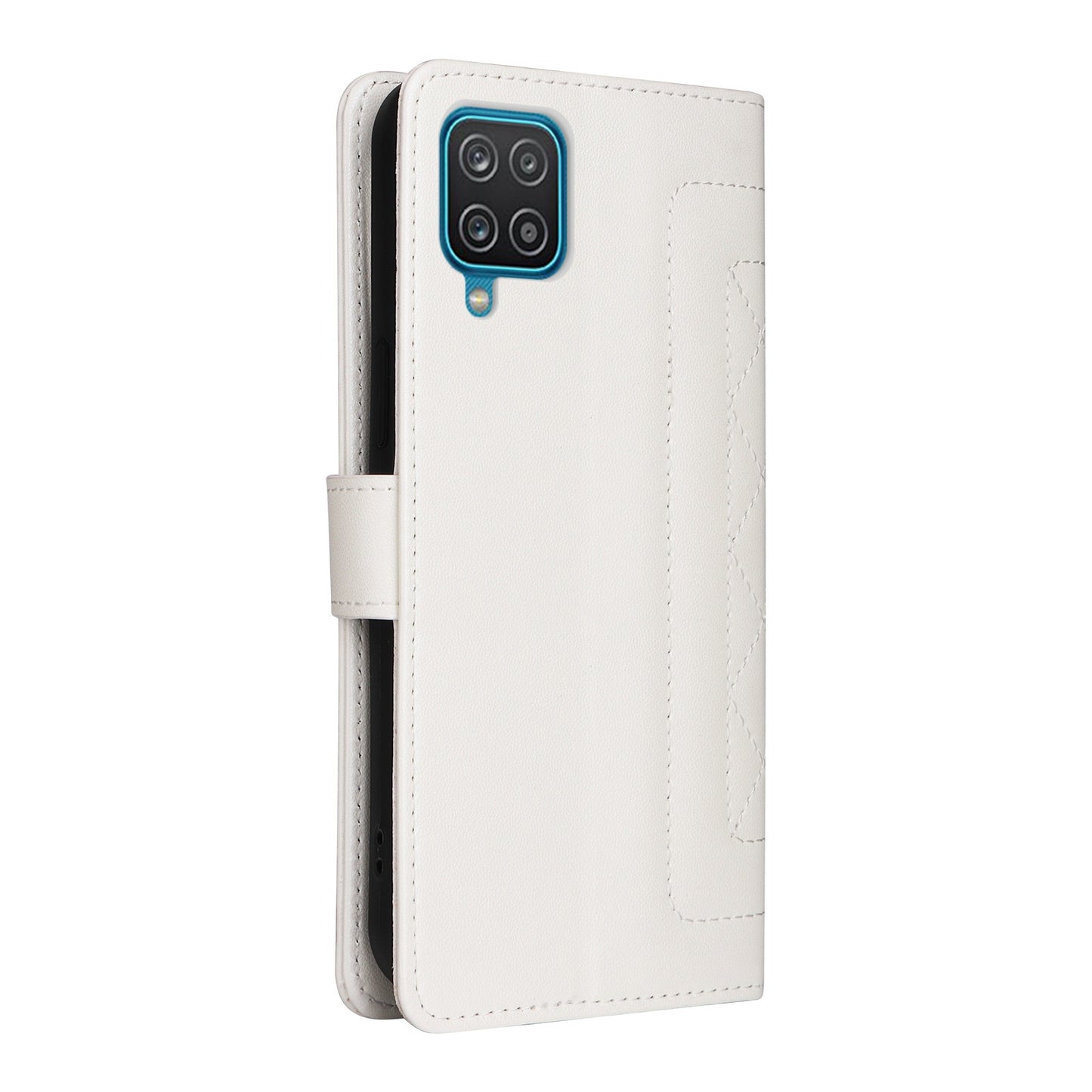 Samsung Galaxy A12 / M12 Diamond Lattice Leather Flip Phone Case - Durable and Convenient Holder with Precision Cutouts