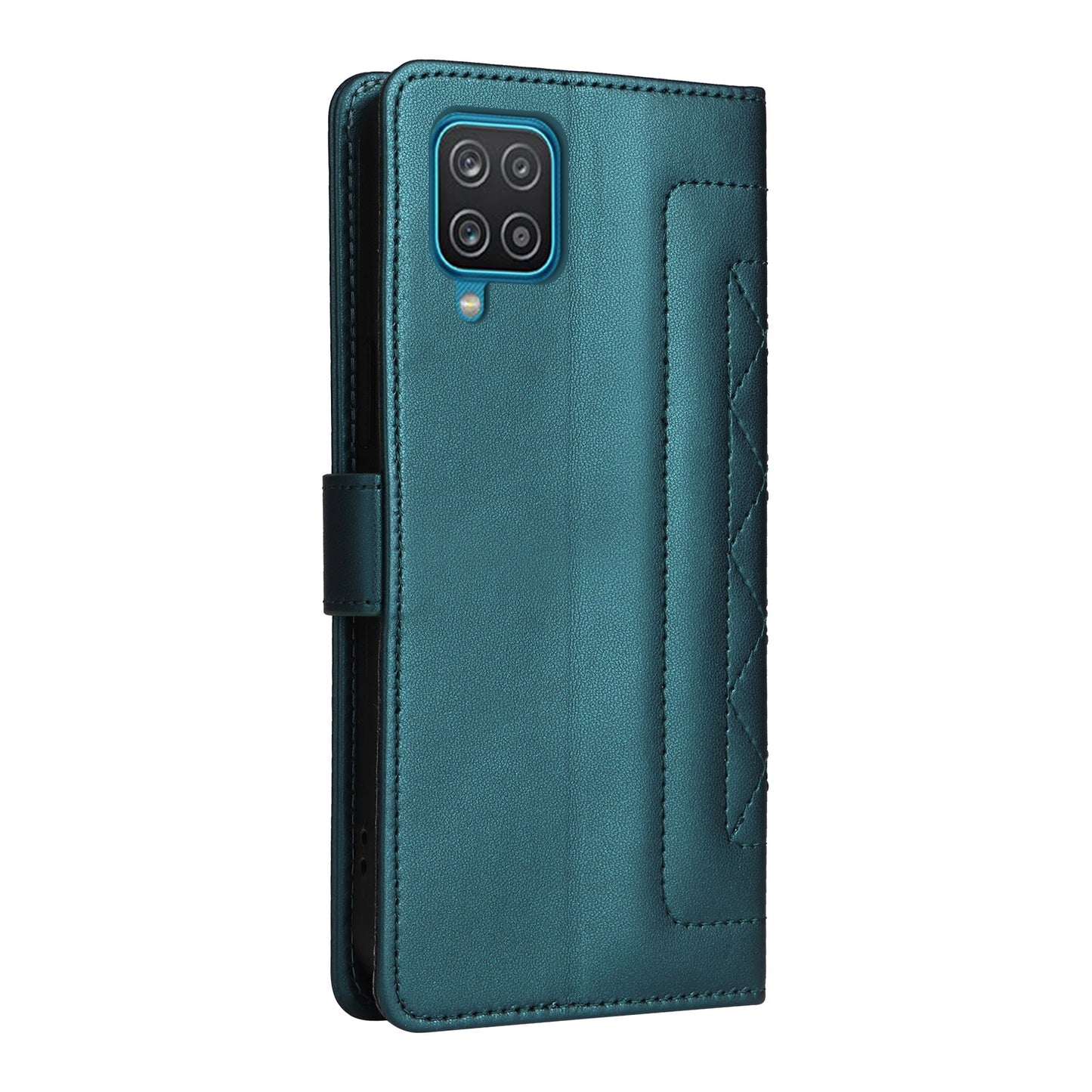 Samsung Galaxy A12 / M12 Diamond Lattice Leather Flip Phone Case - Durable and Convenient Holder with Precision Cutouts