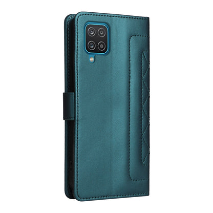Samsung Galaxy A12 / M12 Diamond Lattice Leather Flip Phone Case - Durable and Convenient Holder with Precision Cutouts