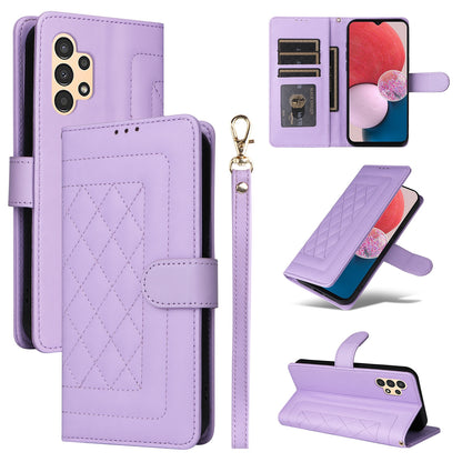 Samsung Galaxy A13 5G / 4G Diamond Lattice Leather Flip Phone Case - Durable and Convenient Holder with Precision Cutouts