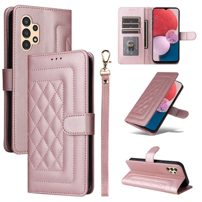 Samsung Galaxy A13 5G / 4G Diamond Lattice Leather Flip Phone Case - Durable and Convenient Holder with Precision Cutouts