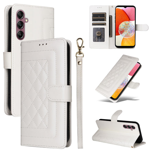 Samsung Galaxy A14 5G / 4G Diamond Lattice Leather Flip Phone Case - Durable and Convenient Holder with Precision Cutouts