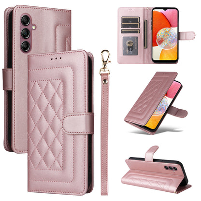 Samsung Galaxy A14 5G / 4G Diamond Lattice Leather Flip Phone Case - Durable and Convenient Holder with Precision Cutouts