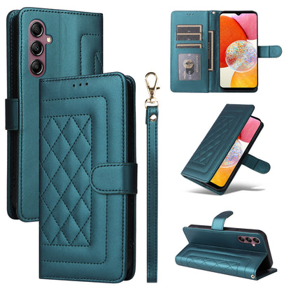 Samsung Galaxy A14 5G / 4G Diamond Lattice Leather Flip Phone Case - Durable and Convenient Holder with Precision Cutouts