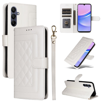 Samsung Galaxy A15 5G / 4G Diamond Lattice Leather Flip Phone Case - Durable and Convenient Holder with Precision Cutouts