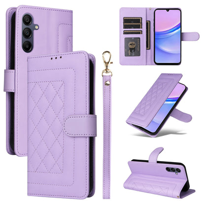 Samsung Galaxy A15 5G / 4G Diamond Lattice Leather Flip Phone Case - Durable and Convenient Holder with Precision Cutouts