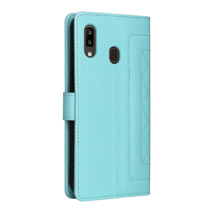 Samsung Galaxy A20 / A30 Diamond Lattice Leather Flip Phone Case - Durable and Convenient Holder with Precision Cutouts
