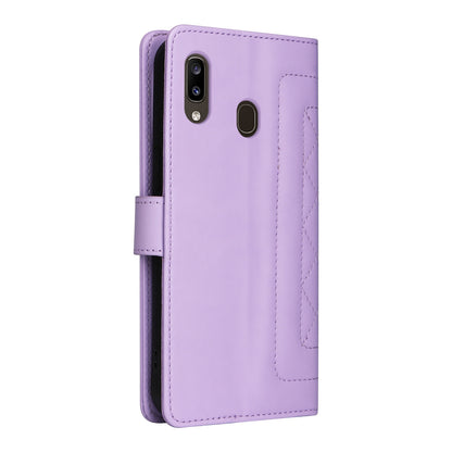 Samsung Galaxy A20 / A30 Diamond Lattice Leather Flip Phone Case - Durable and Convenient Holder with Precision Cutouts