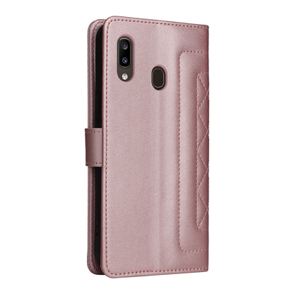 Samsung Galaxy A20 / A30 Diamond Lattice Leather Flip Phone Case - Durable and Convenient Holder with Precision Cutouts