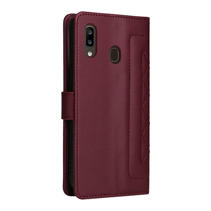 Samsung Galaxy A20 / A30 Diamond Lattice Leather Flip Phone Case - Durable and Convenient Holder with Precision Cutouts