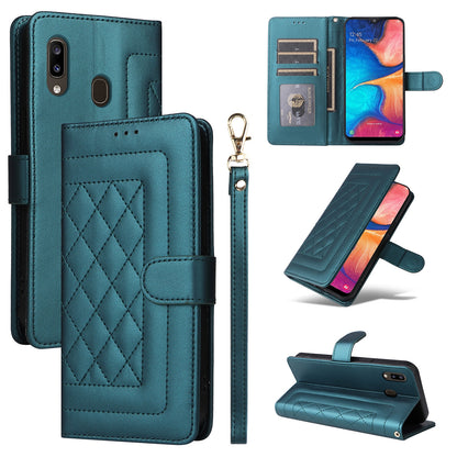 Samsung Galaxy A20 / A30 Diamond Lattice Leather Flip Phone Case - Durable and Convenient Holder with Precision Cutouts