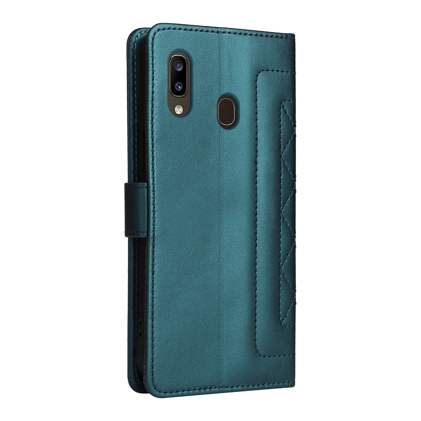 Samsung Galaxy A20 / A30 Diamond Lattice Leather Flip Phone Case - Durable and Convenient Holder with Precision Cutouts