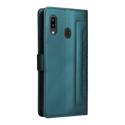 Samsung Galaxy A20 / A30 Diamond Lattice Leather Flip Phone Case - Durable and Convenient Holder with Precision Cutouts