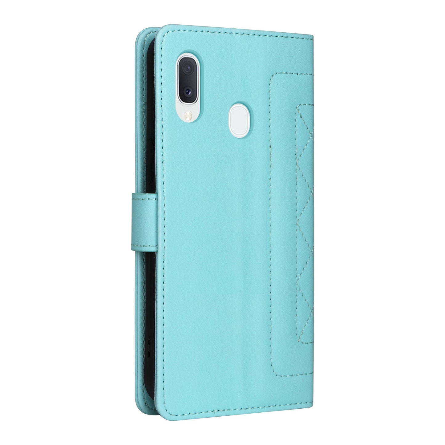Samsung Galaxy A20e Diamond Lattice Leather Flip Phone Case - Durable and Convenient Holder with Precision Cutouts