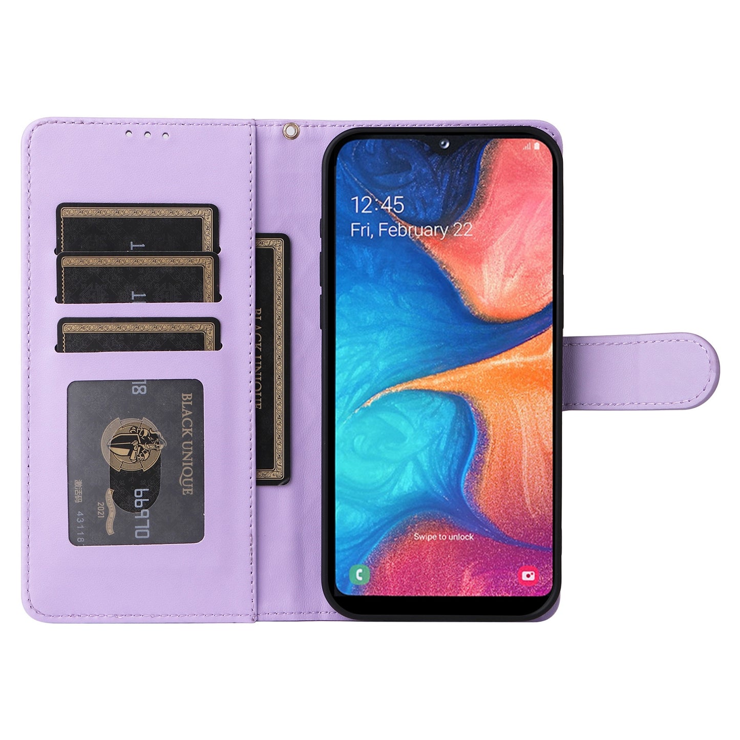 Samsung Galaxy A20e Diamond Lattice Leather Flip Phone Case - Durable and Convenient Holder with Precision Cutouts