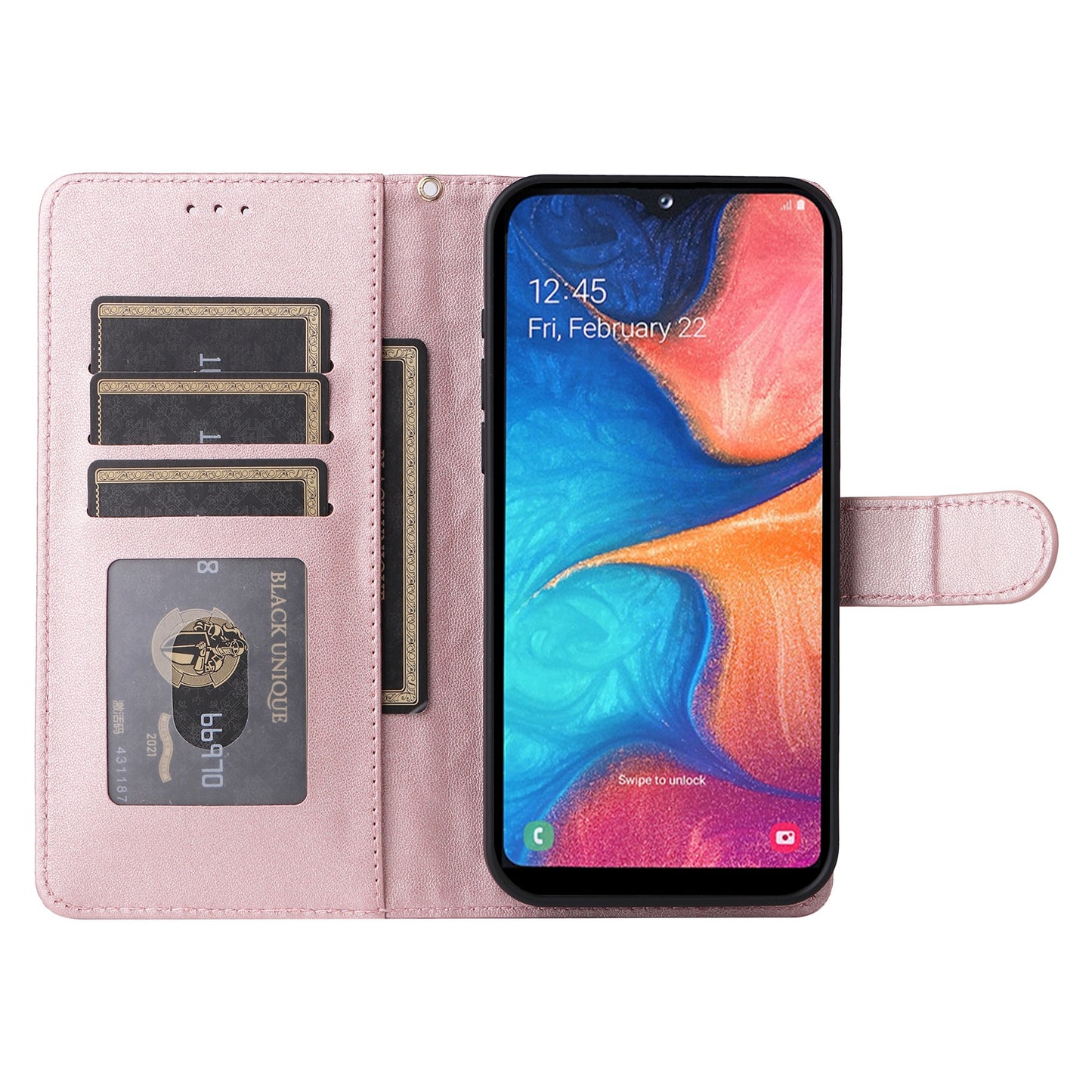 Samsung Galaxy A20e Diamond Lattice Leather Flip Phone Case - Durable and Convenient Holder with Precision Cutouts