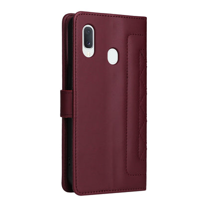 Samsung Galaxy A20e Diamond Lattice Leather Flip Phone Case - Durable and Convenient Holder with Precision Cutouts
