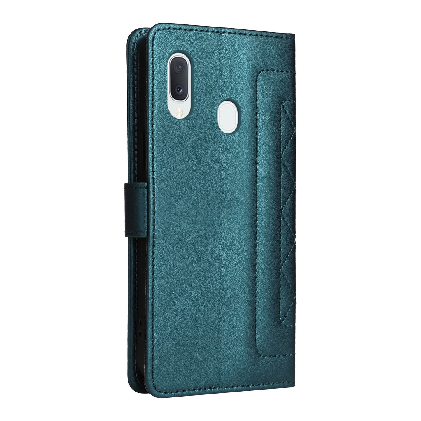 Samsung Galaxy A20e Diamond Lattice Leather Flip Phone Case - Durable and Convenient Holder with Precision Cutouts