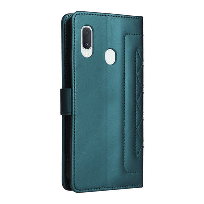 Samsung Galaxy A20e Diamond Lattice Leather Flip Phone Case - Durable and Convenient Holder with Precision Cutouts